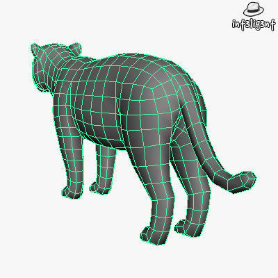 Low Poly Jaguar panther Low-poly 3D model_5