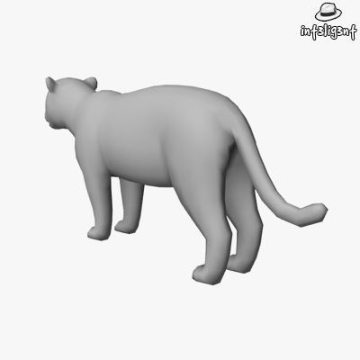 Low Poly Jaguar panther Low-poly 3D model_2