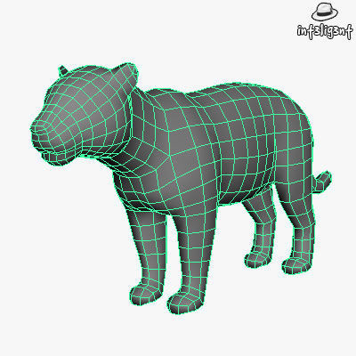 Low Poly Jaguar panther Low-poly 3D model_3