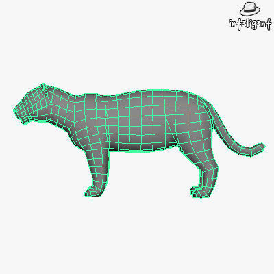 Low Poly Jaguar panther Low-poly 3D model_4