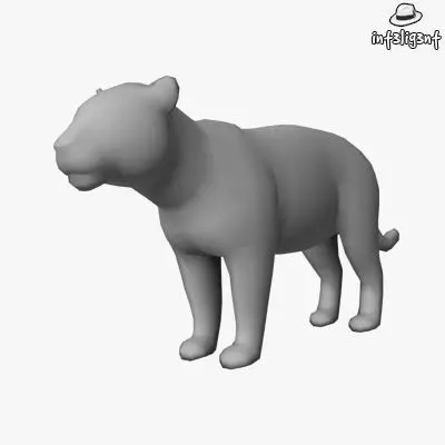 Low Poly Jaguar panther Low-poly 3D model_0