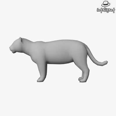 Low Poly Jaguar panther Low-poly 3D model_1