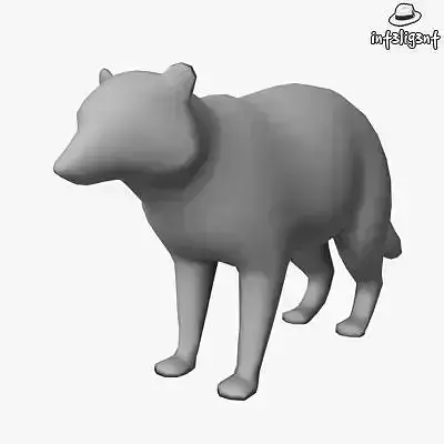 Low Poly Raccoon bear
