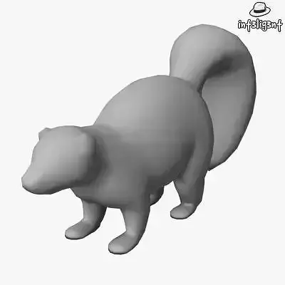 Low Poly Skunk squirrel