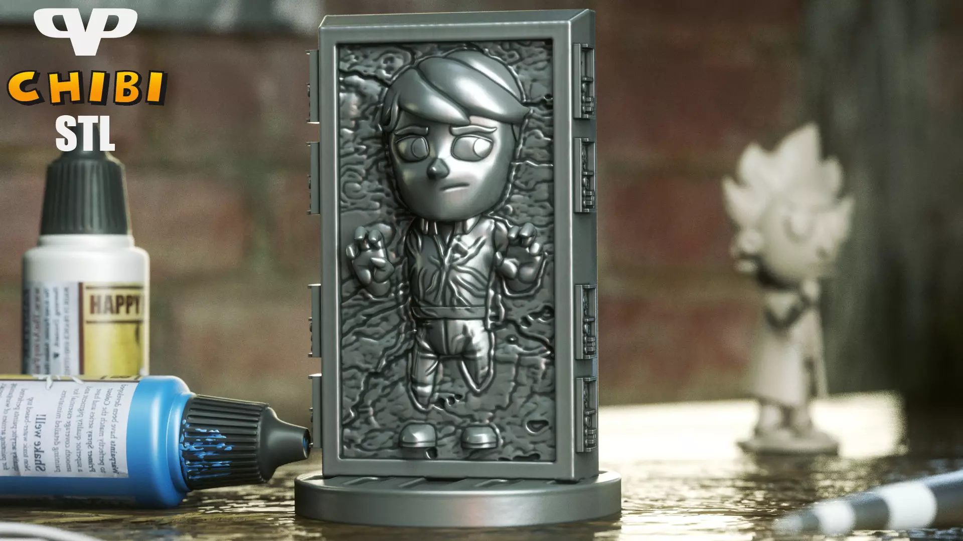 Han Solo in Carbonite  Chibi STL for 3D Printing ChibiSTL 3DXM 3D print model_0