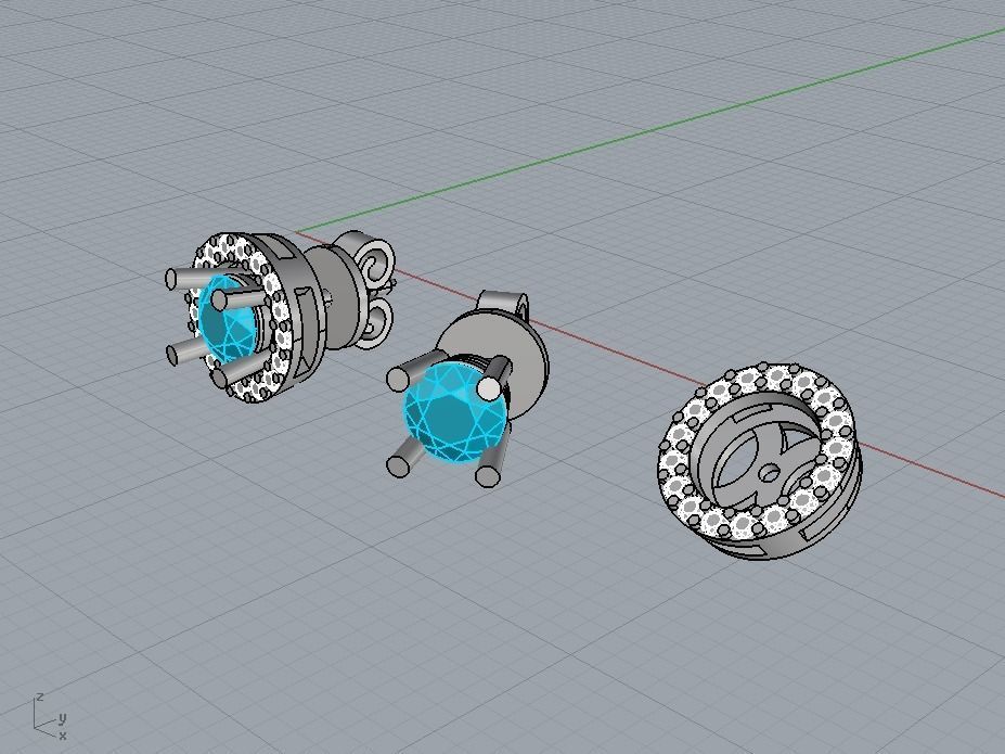 Transformer stud earrings 2 in 1 3D print model_9