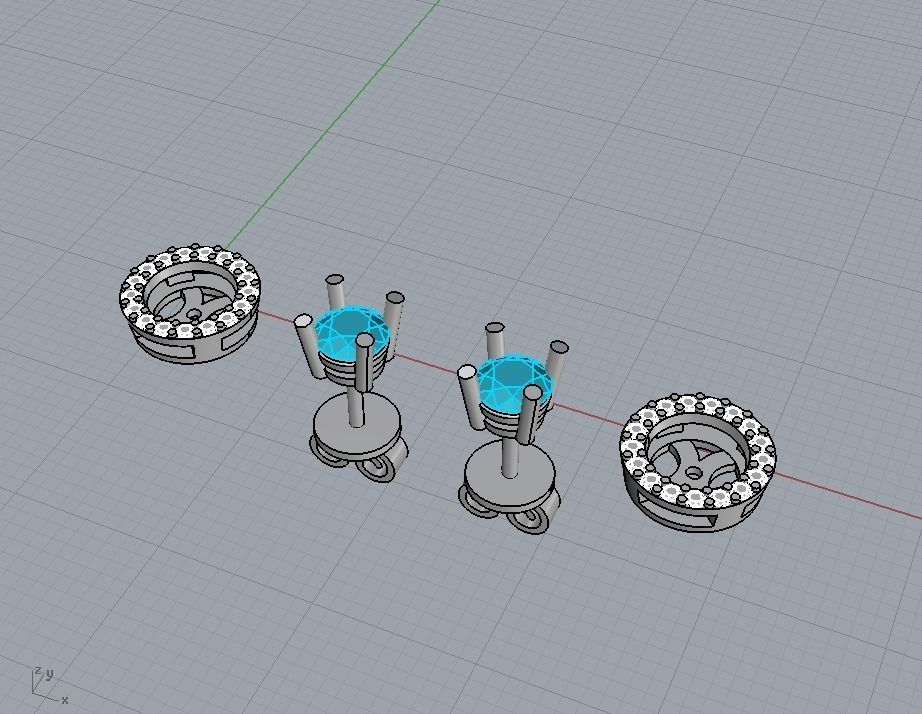 Transformer stud earrings 2 in 1 3D print model_7