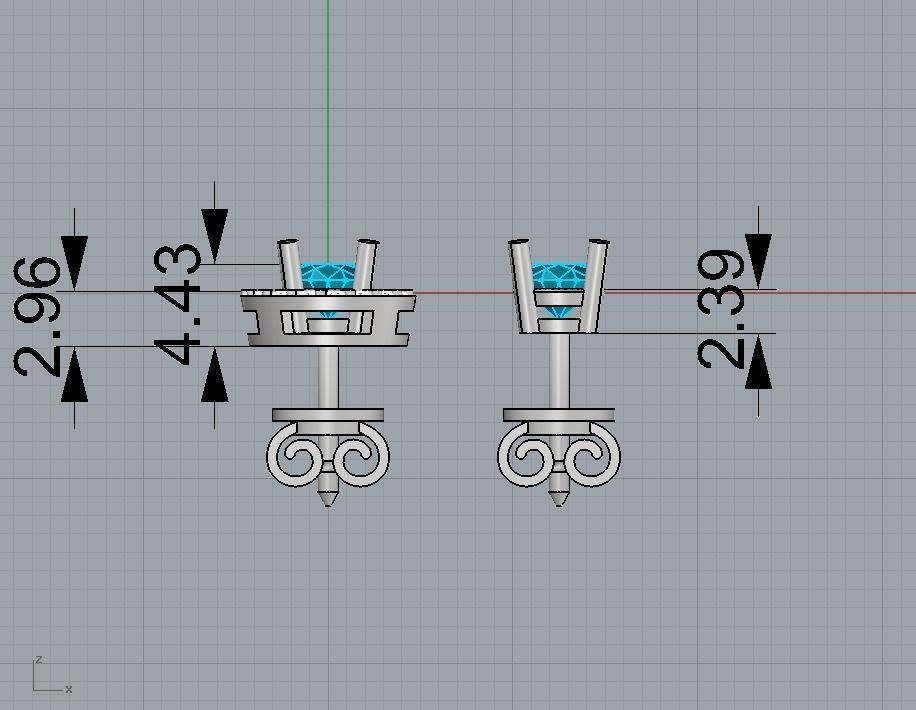 Transformer stud earrings 2 in 1 3D print model_11