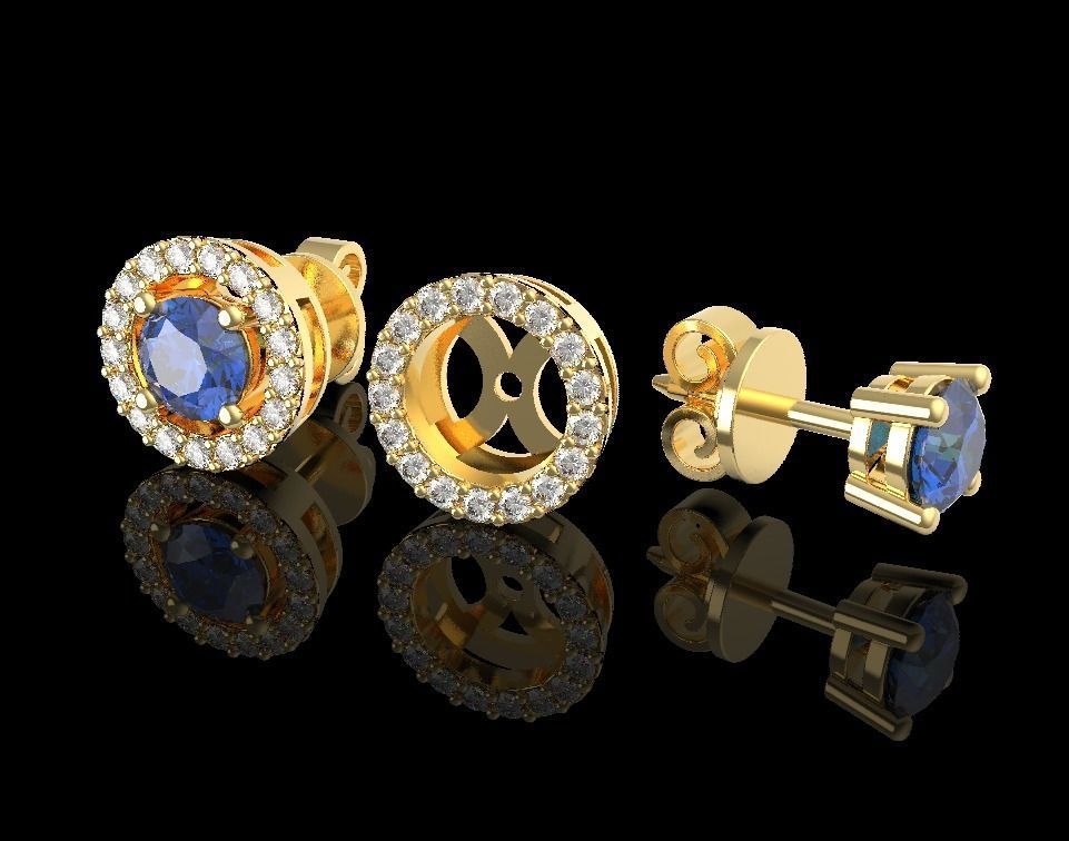 Transformer stud earrings 2 in 1 3D print model_4