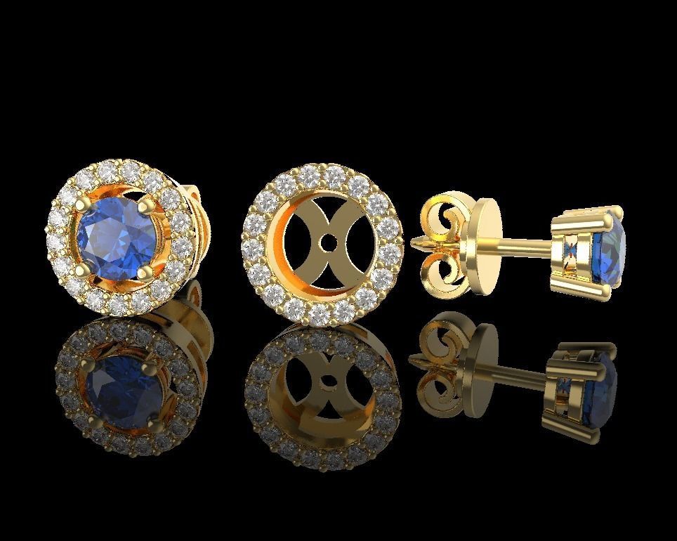 Transformer stud earrings 2 in 1 3D print model_3