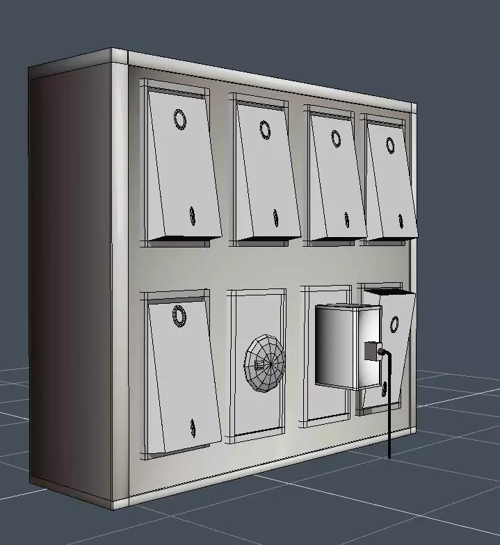 Electricity switch board 3D model_0