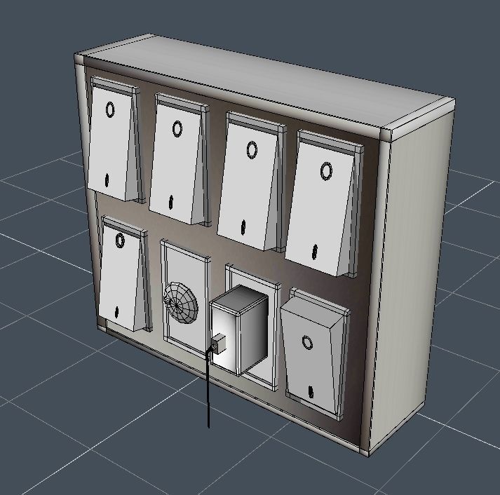 Electricity switch board 3D model_1