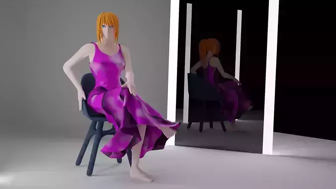 dress model woman in on chair