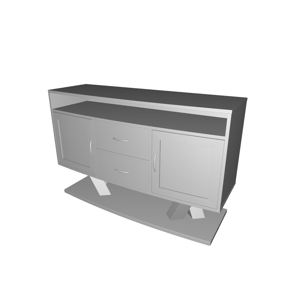 Shakira Wide Drawer Buffet Table 3D model_5