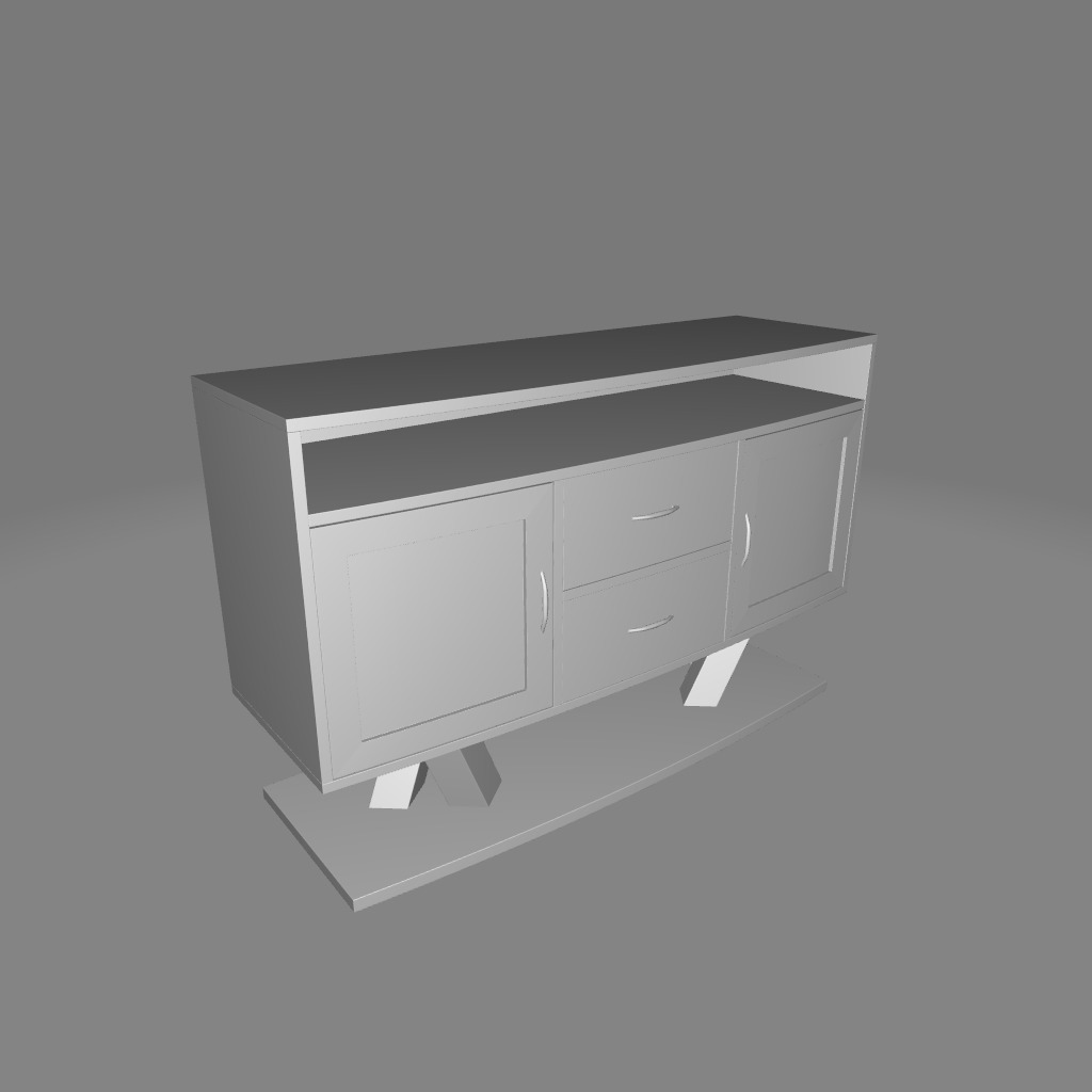 Shakira Wide Drawer Buffet Table 3D model_6