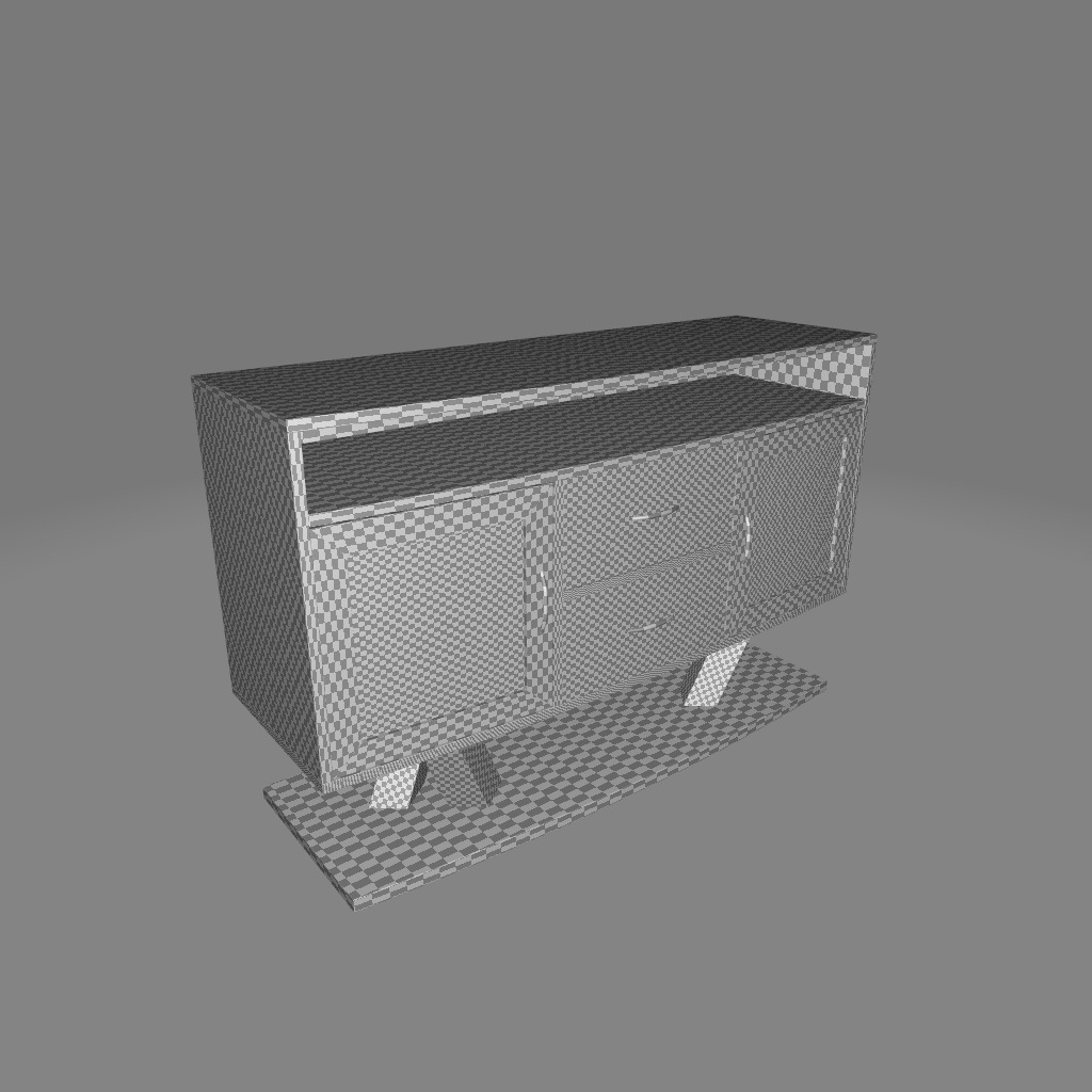 Shakira Wide Drawer Buffet Table 3D model_4