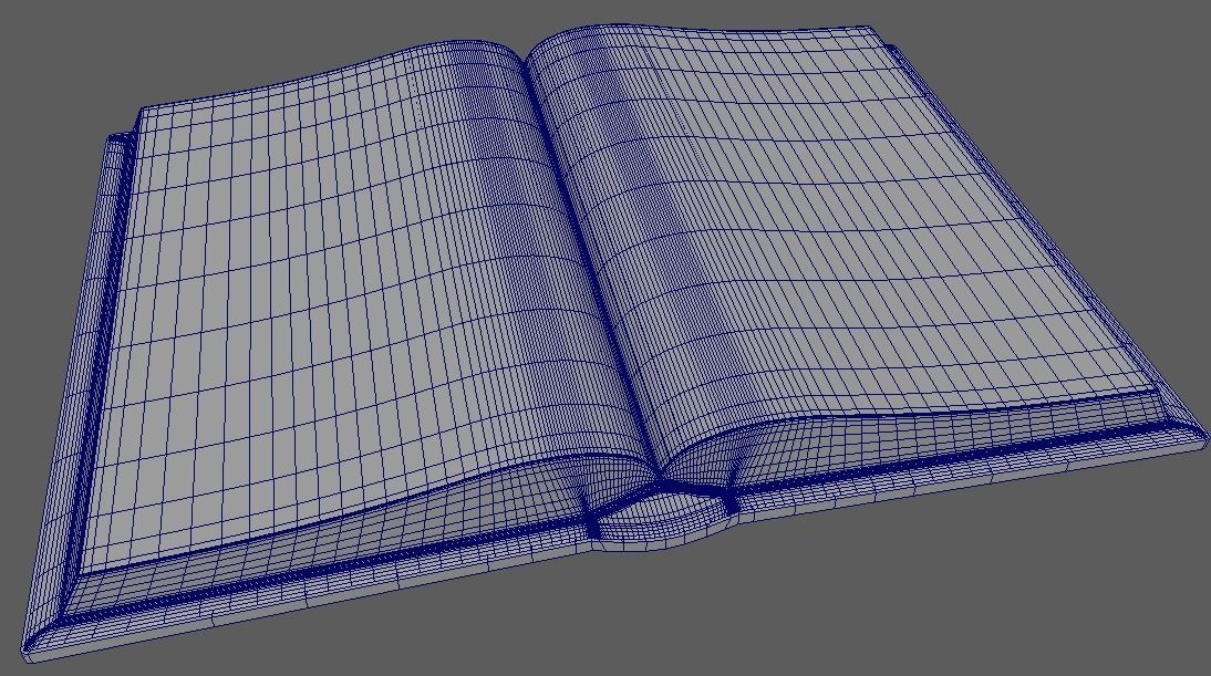 bookbook open book with writing 3D model_3