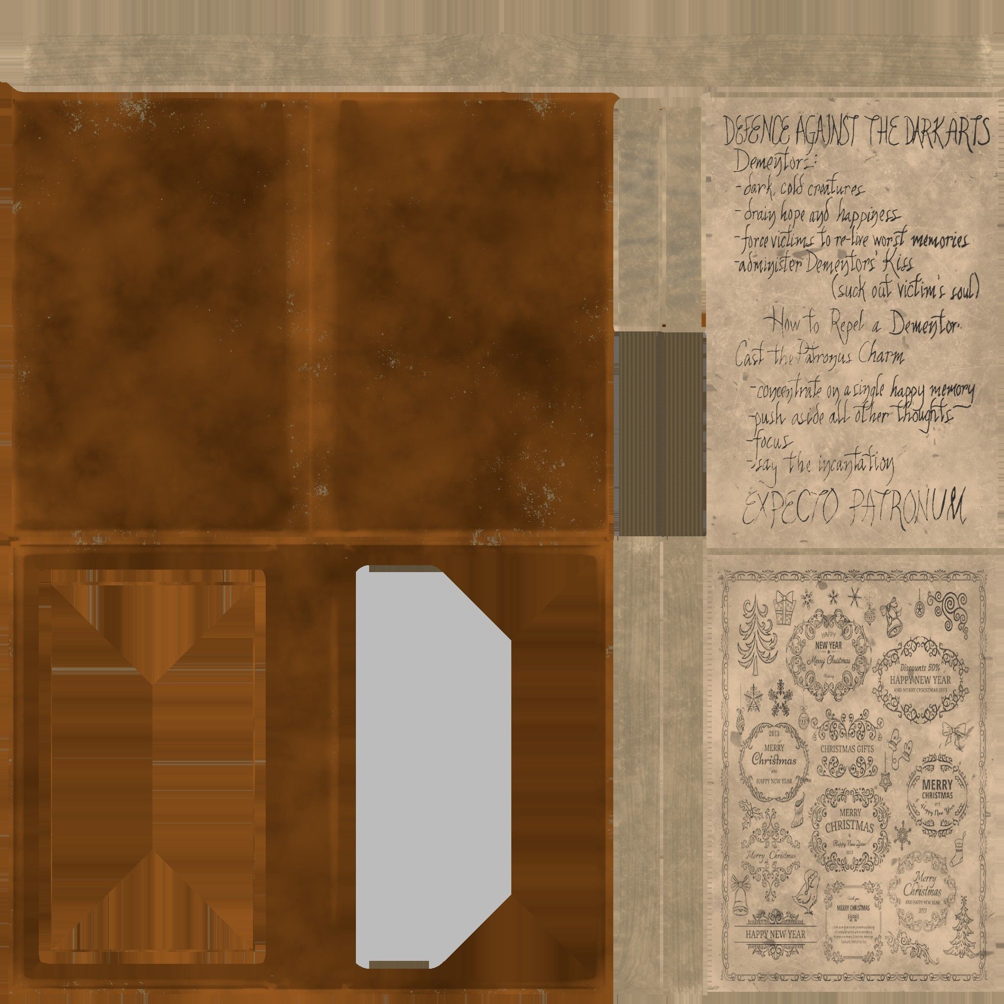 bookbook open book with writing 3D model_1