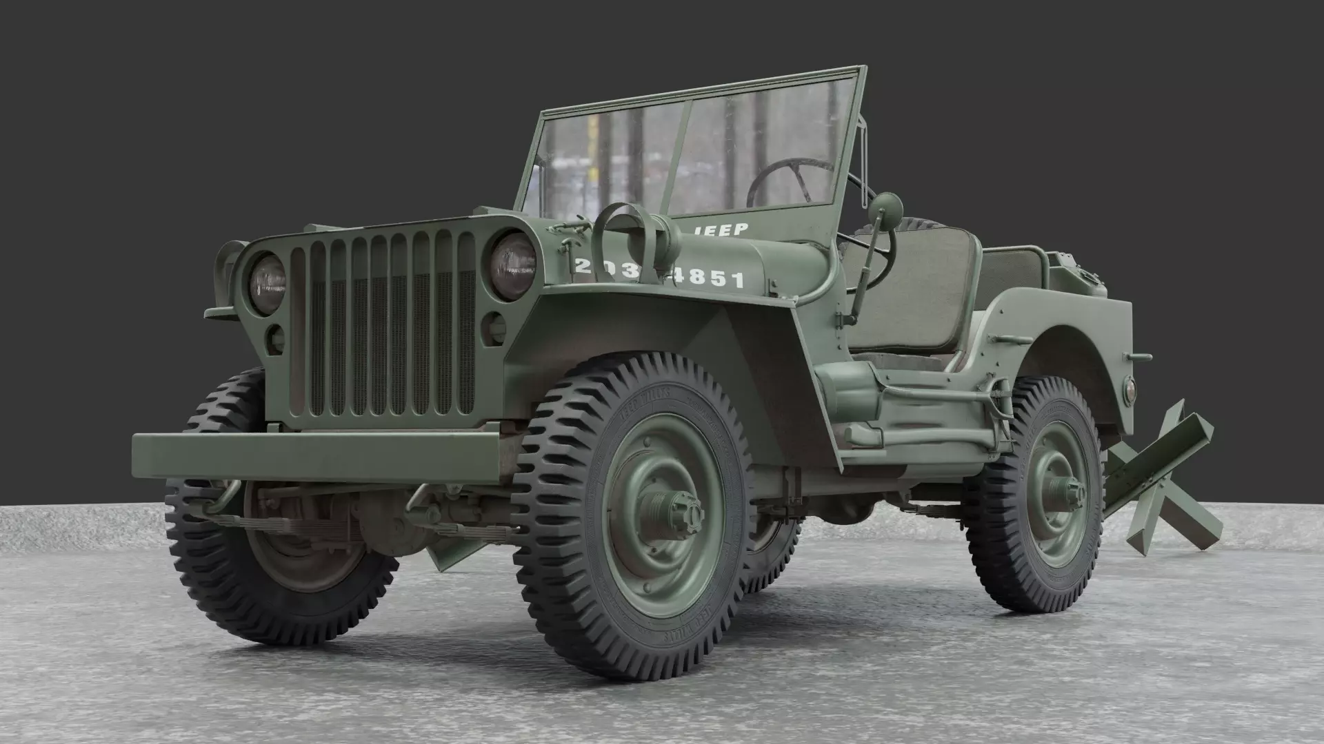 Jeep Wrangler Willy 1942 3D model_0