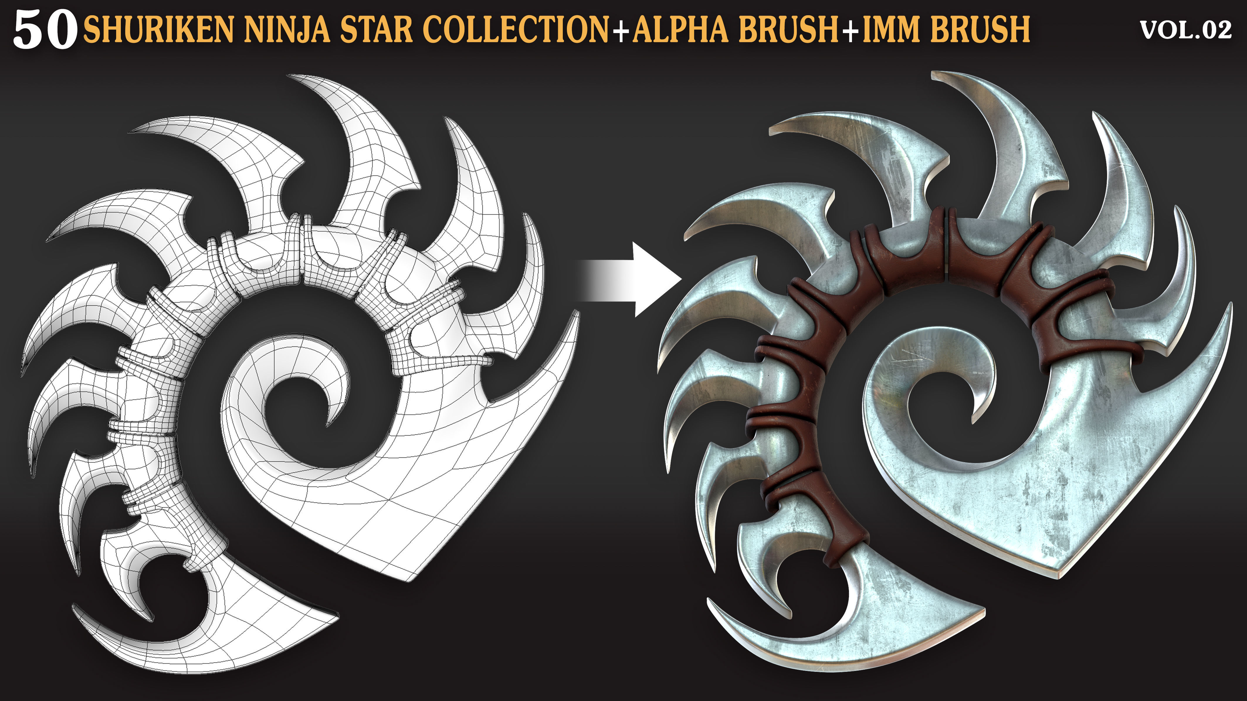 Shuriken Ninja Star Collection Vol 02 3D print model_2