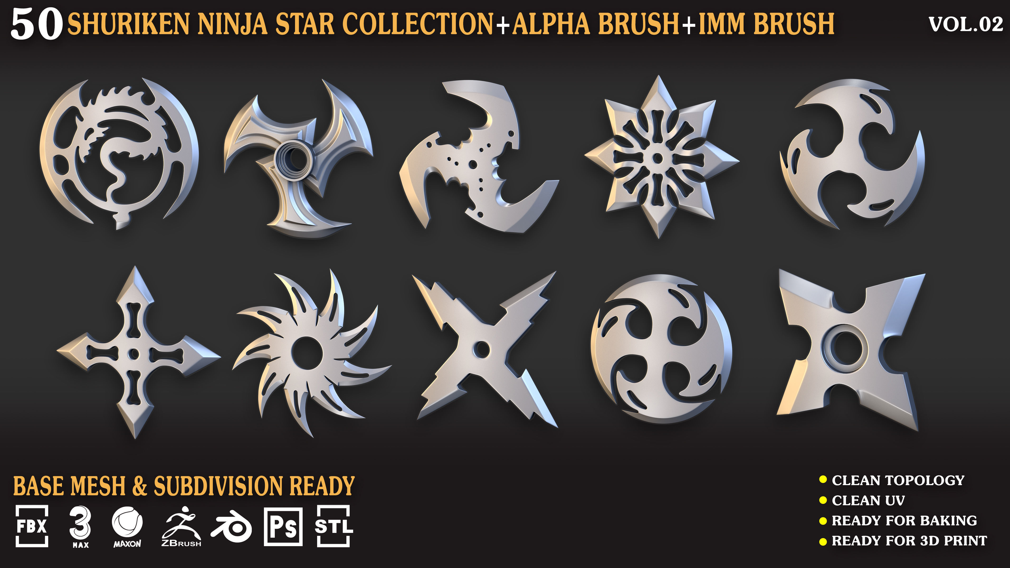 Shuriken Ninja Star Collection Vol 02 3D print model_7
