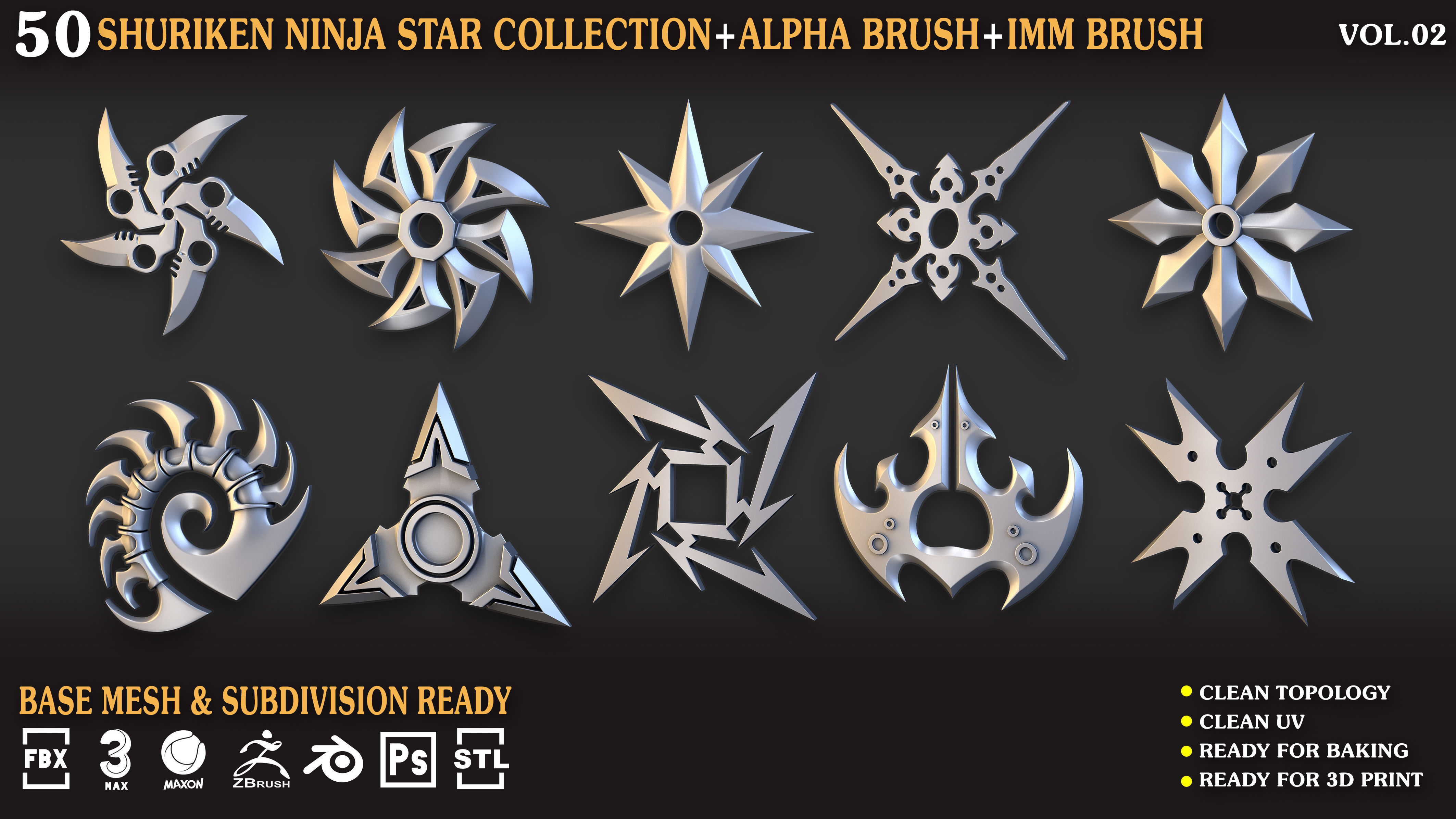 Shuriken Ninja Star Collection Vol 02 3D print model_5