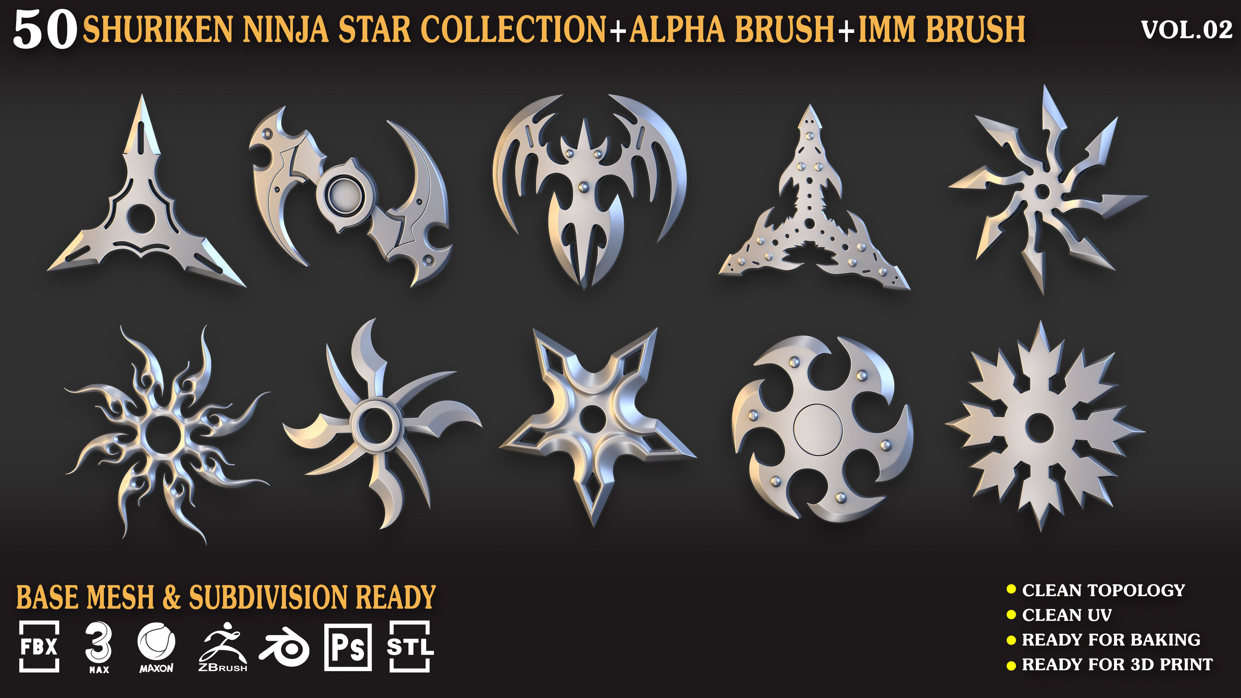 Shuriken Ninja Star Collection Vol 02 3D print model_8