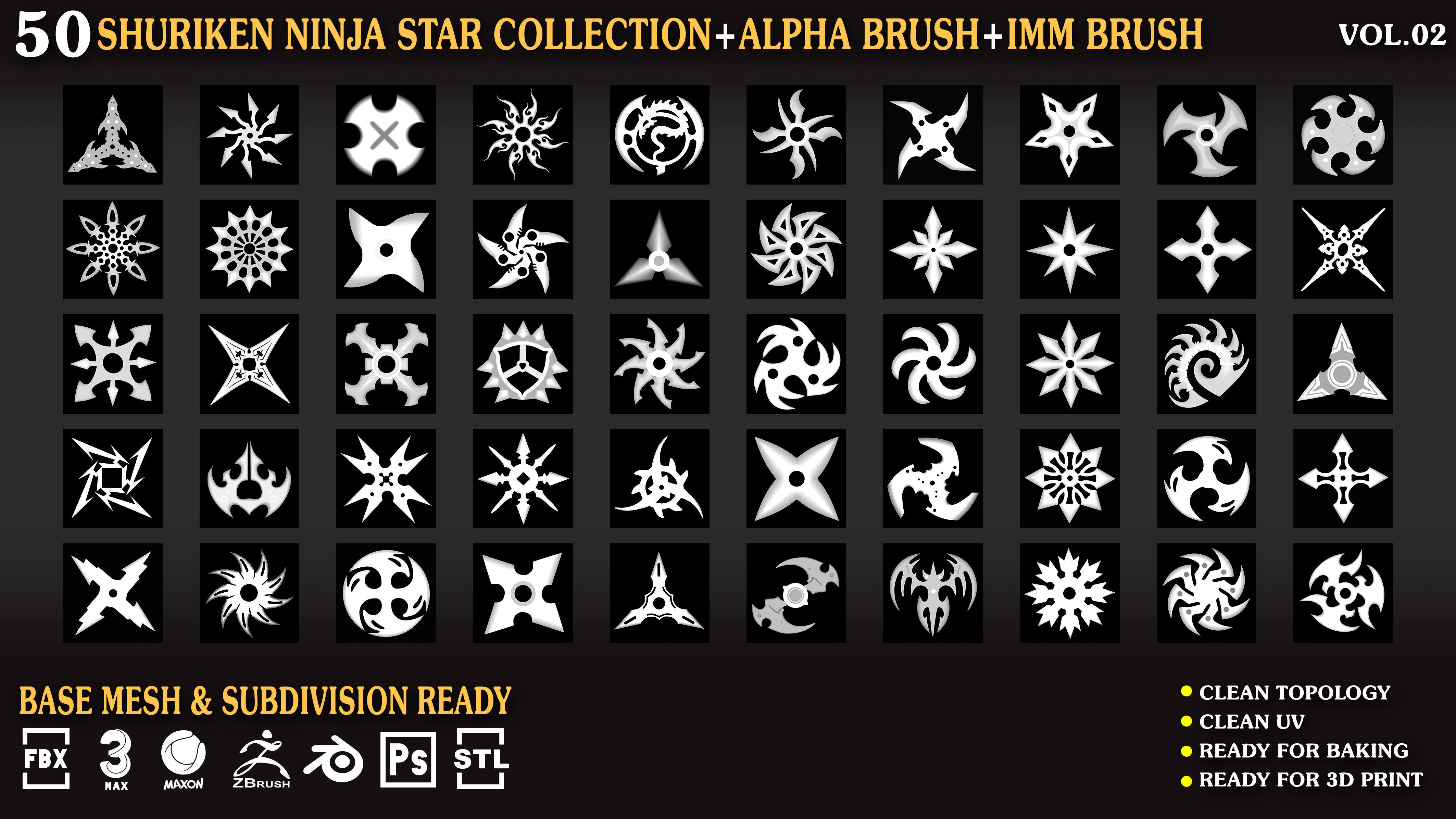 Shuriken Ninja Star Collection Vol 02 3D print model_9