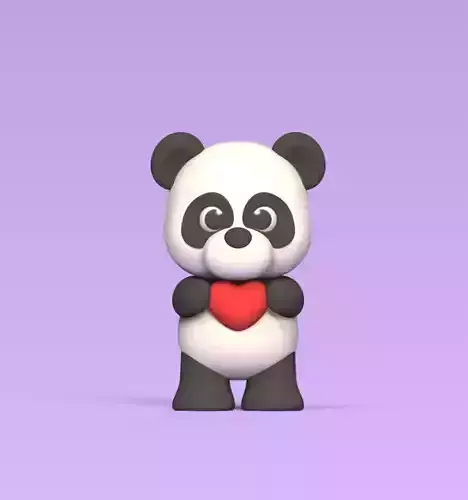 Cute Panda Heart