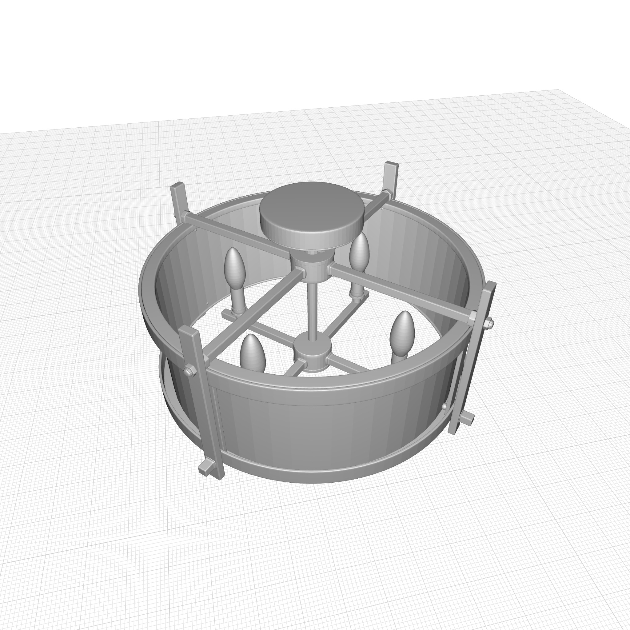 Maren Light Lantern Drum Semi Flush Mount 3D model_3