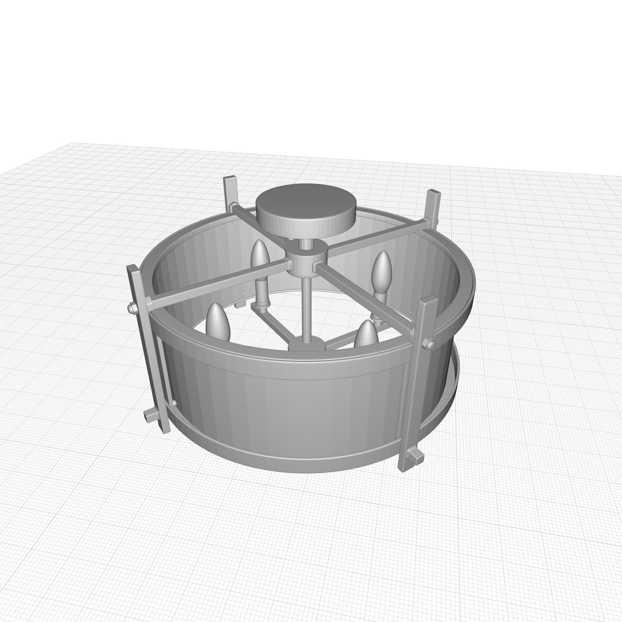 Maren Light Lantern Drum Semi Flush Mount 3D model_2