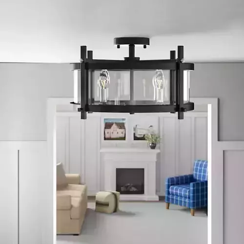 Maren Light Lantern Drum Semi Flush Mount