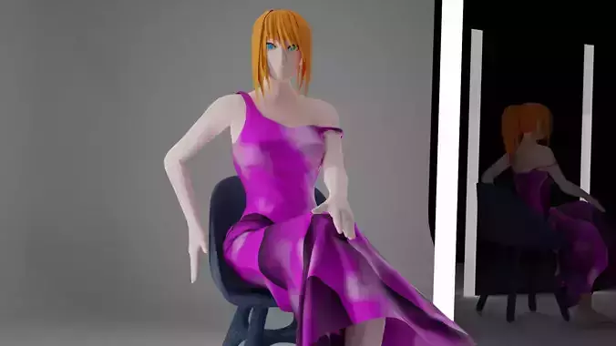dress model woman in on chair