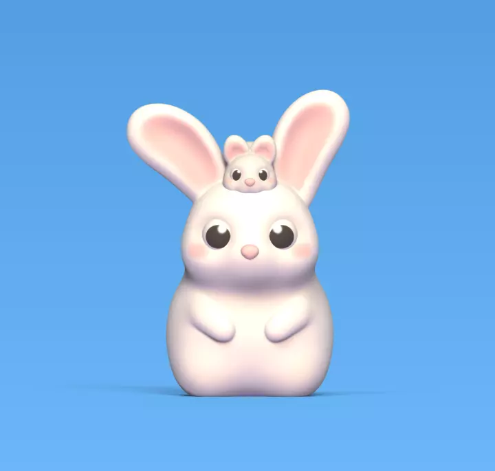 Bunny and Baby 3D print model_0