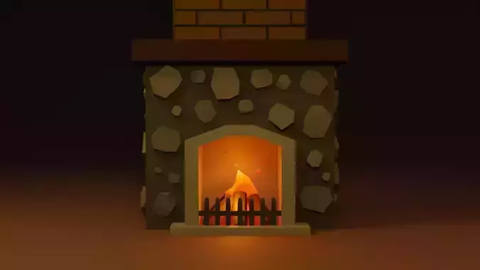 Low Poly Fireplace