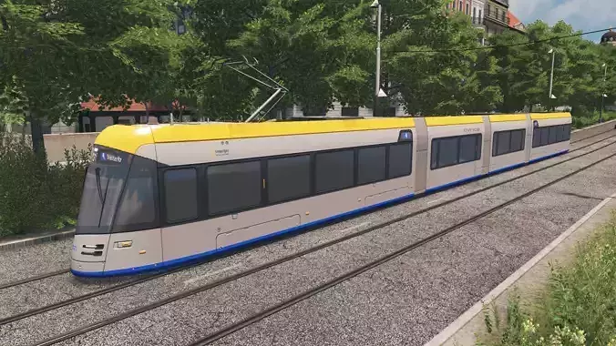 Leipzig XL Tram Low-poly 3D model