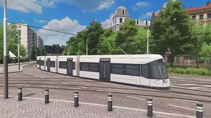 Leipzig XL Tram - Generic Low-poly 3D model