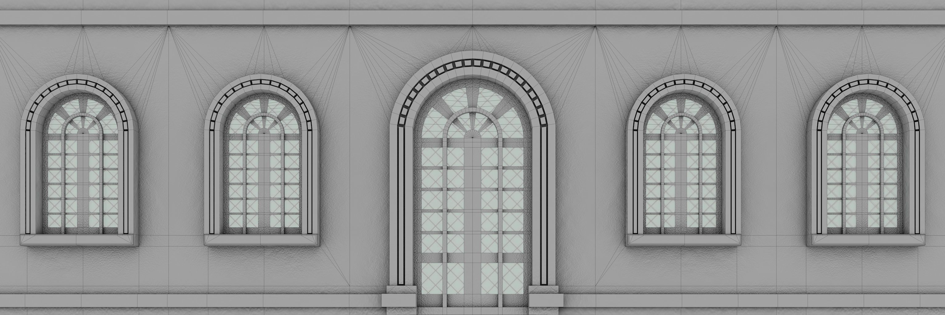 Windows facade 3D model_10