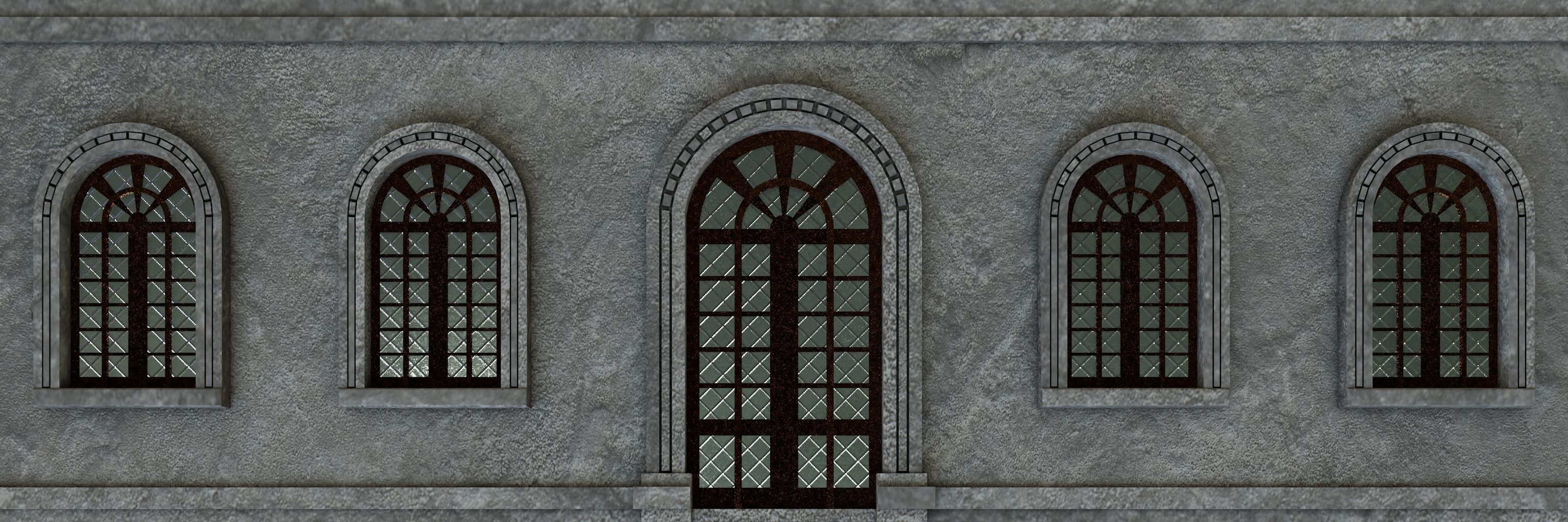 Windows facade 3D model_6