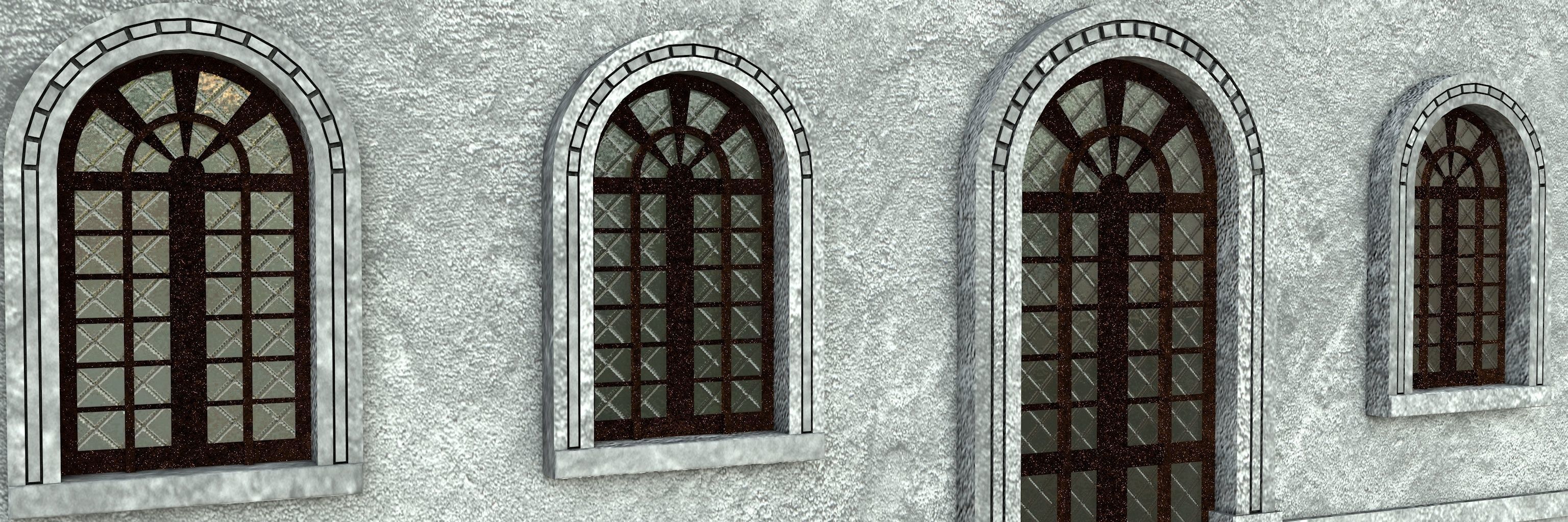 Windows facade 3D model_1