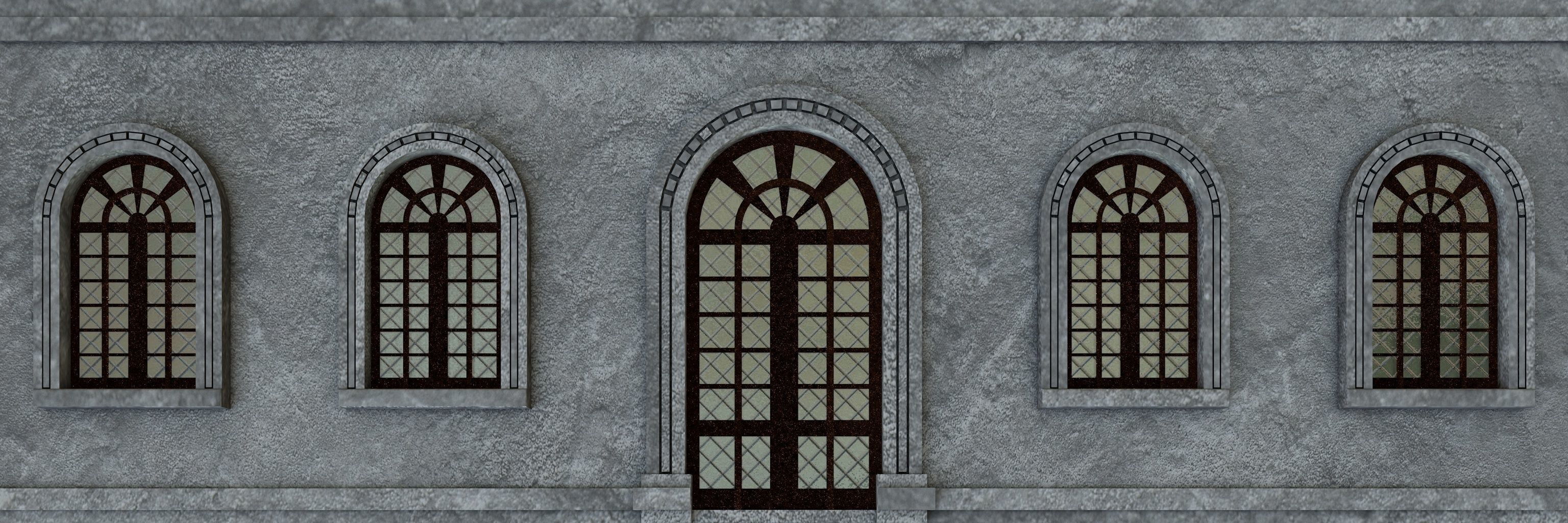 Windows facade 3D model_5