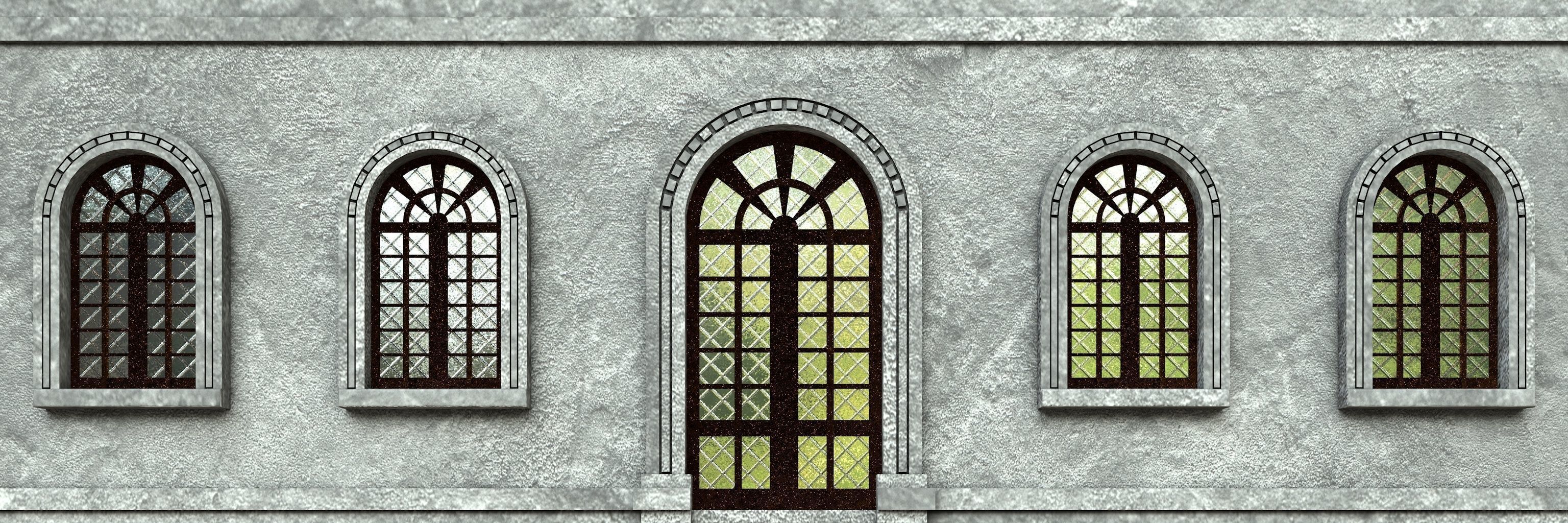 Windows facade 3D model_7