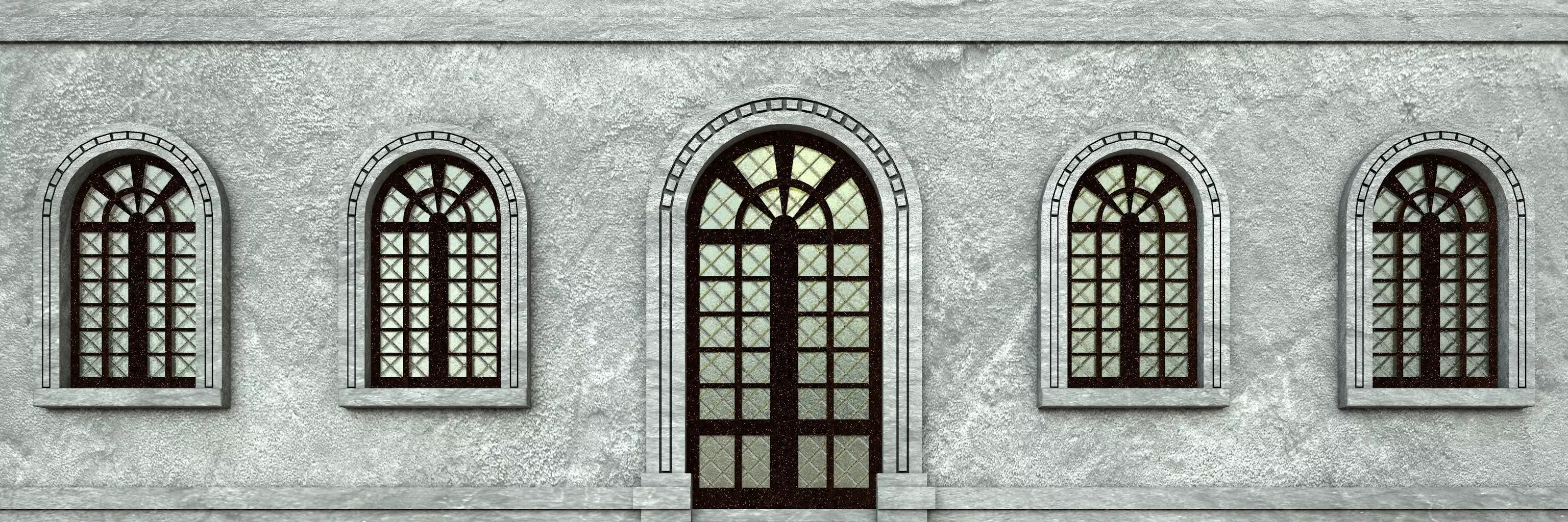 Windows facade 3D model_0