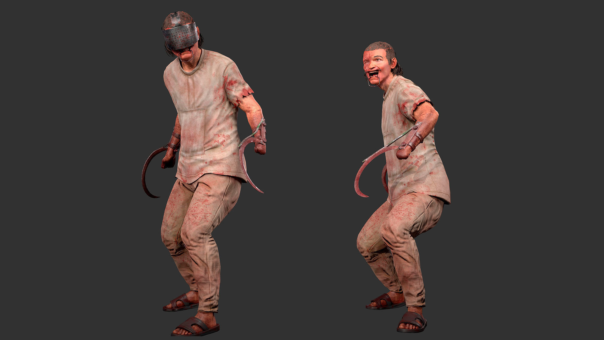 Psycho01 psycho - unreal engine Low-poly 3D model_10