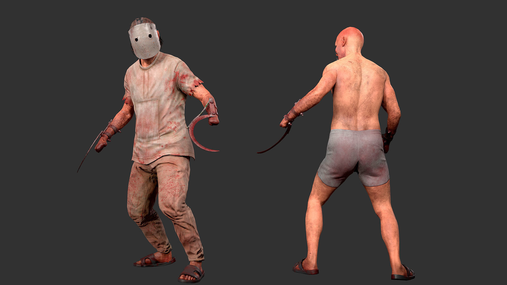 Psycho01 psycho - unreal engine Low-poly 3D model_3