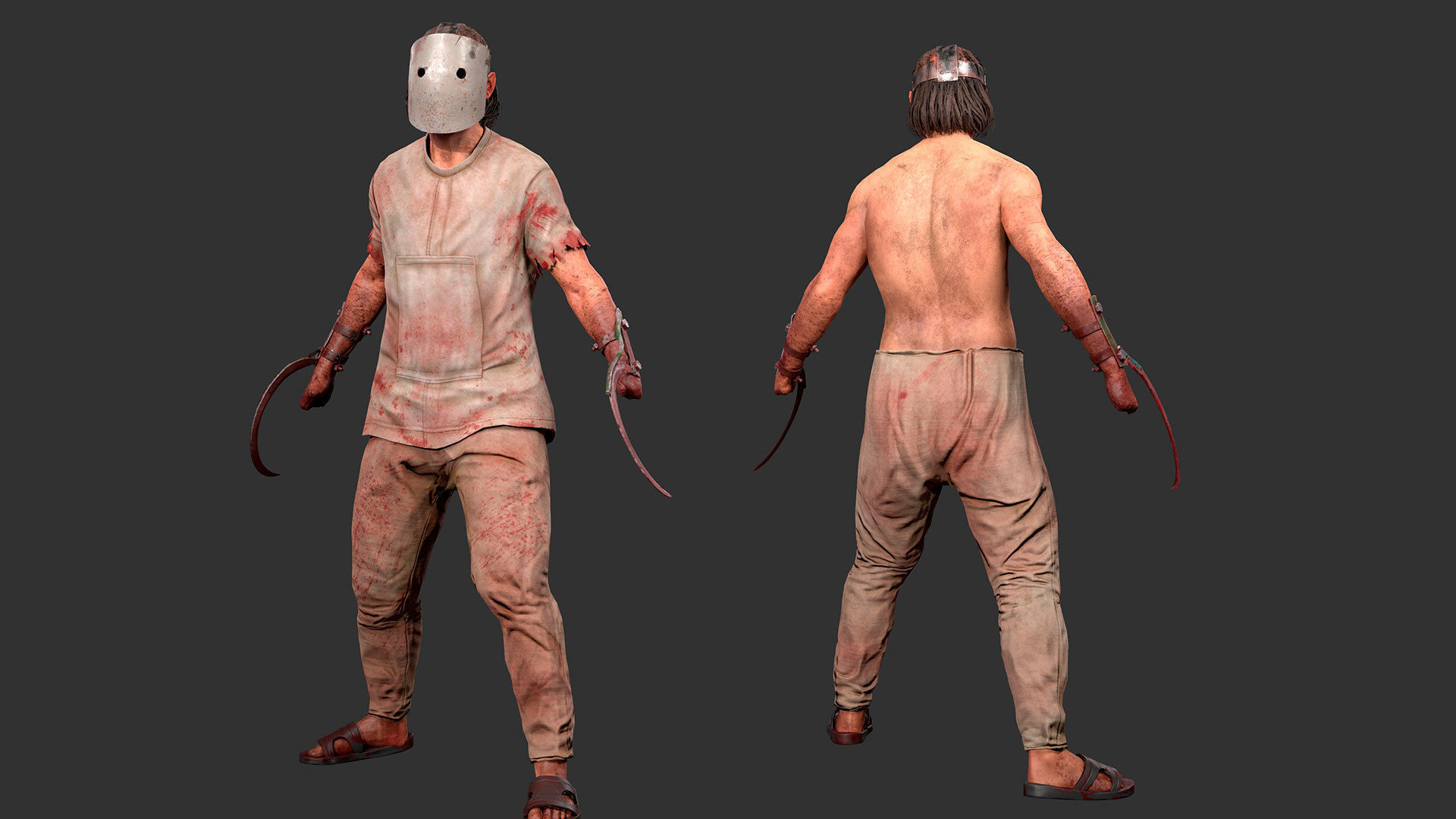 Psycho01 psycho - unreal engine Low-poly 3D model_9