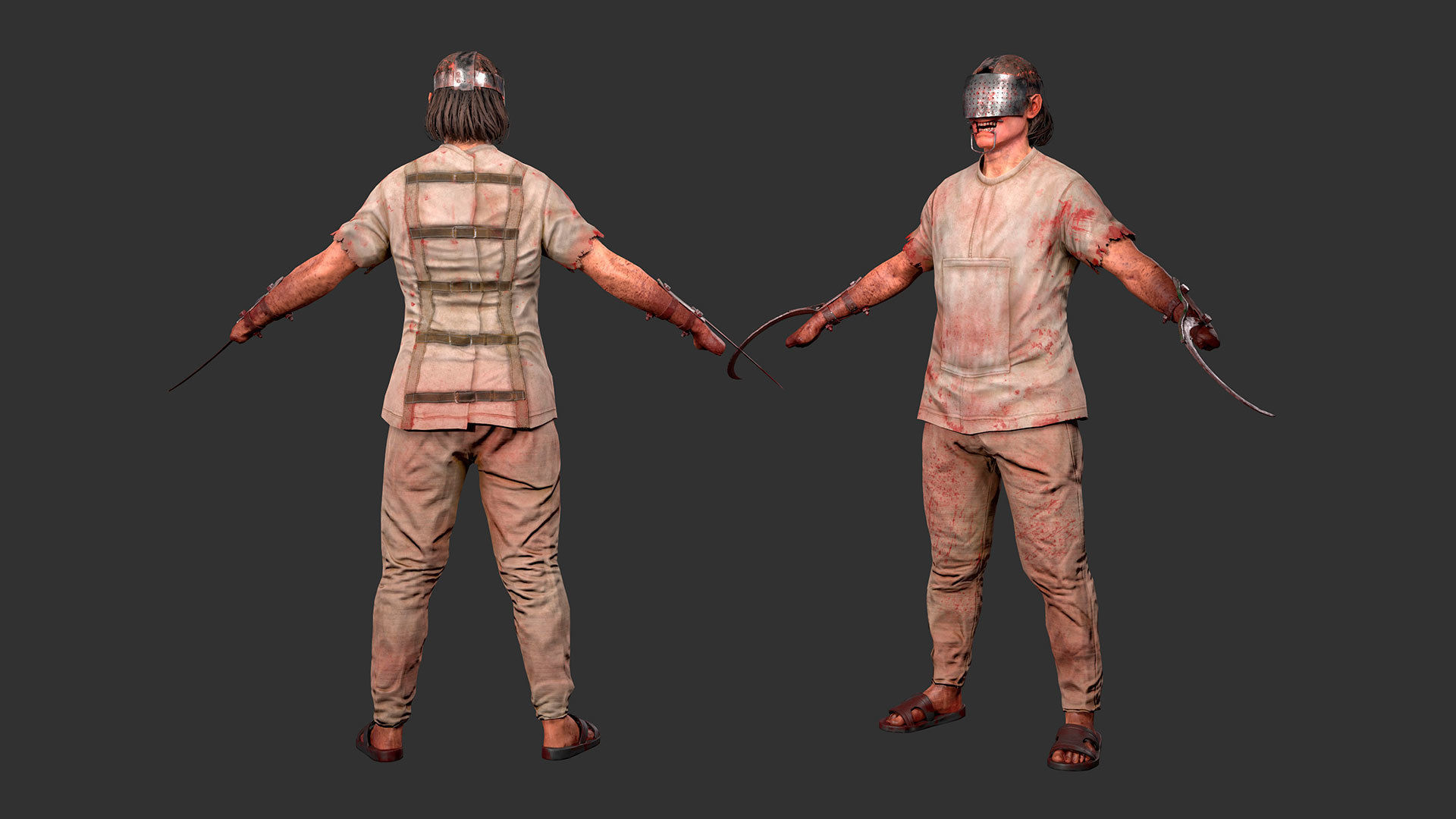 Psycho01 psycho - unreal engine Low-poly 3D model_7