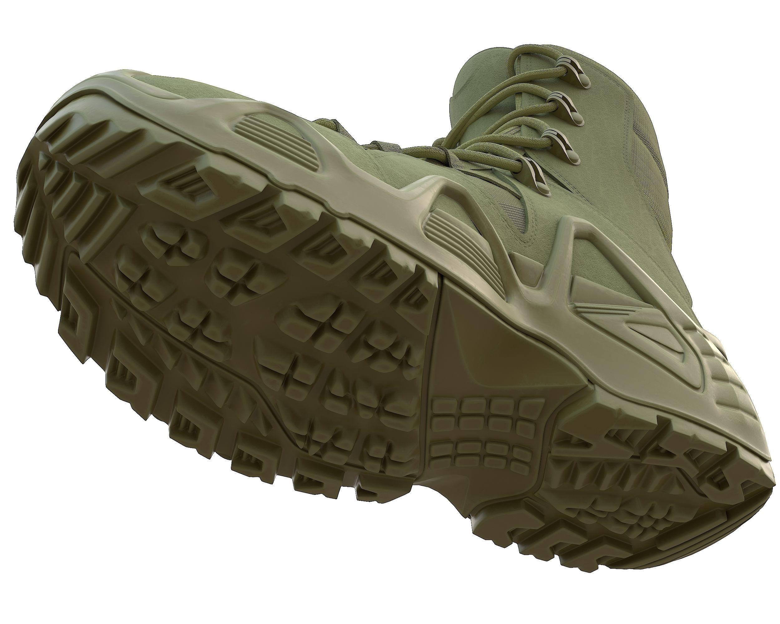 Boots military boot Low-poly 3D model_9