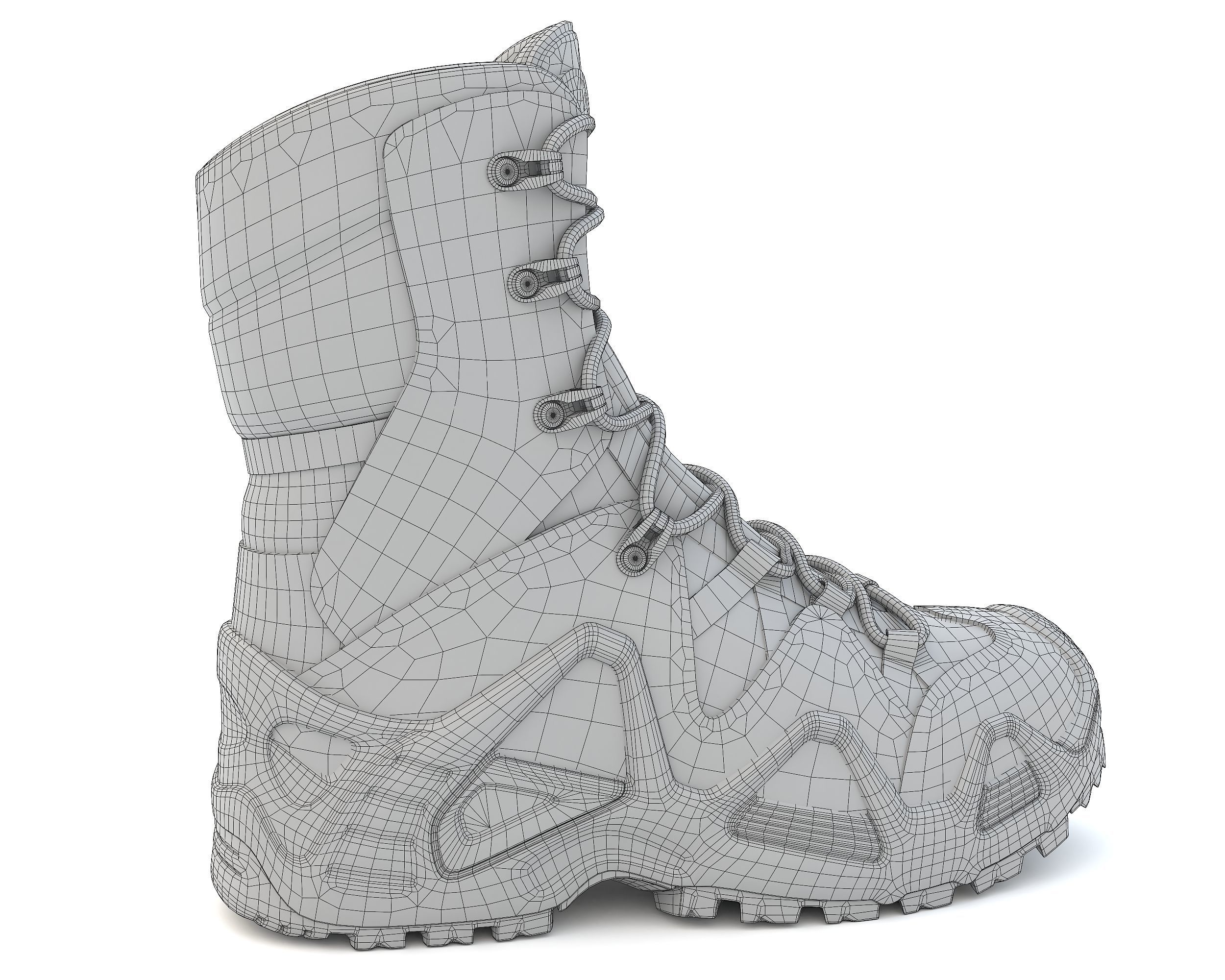 Boots military boot Low-poly 3D model_19