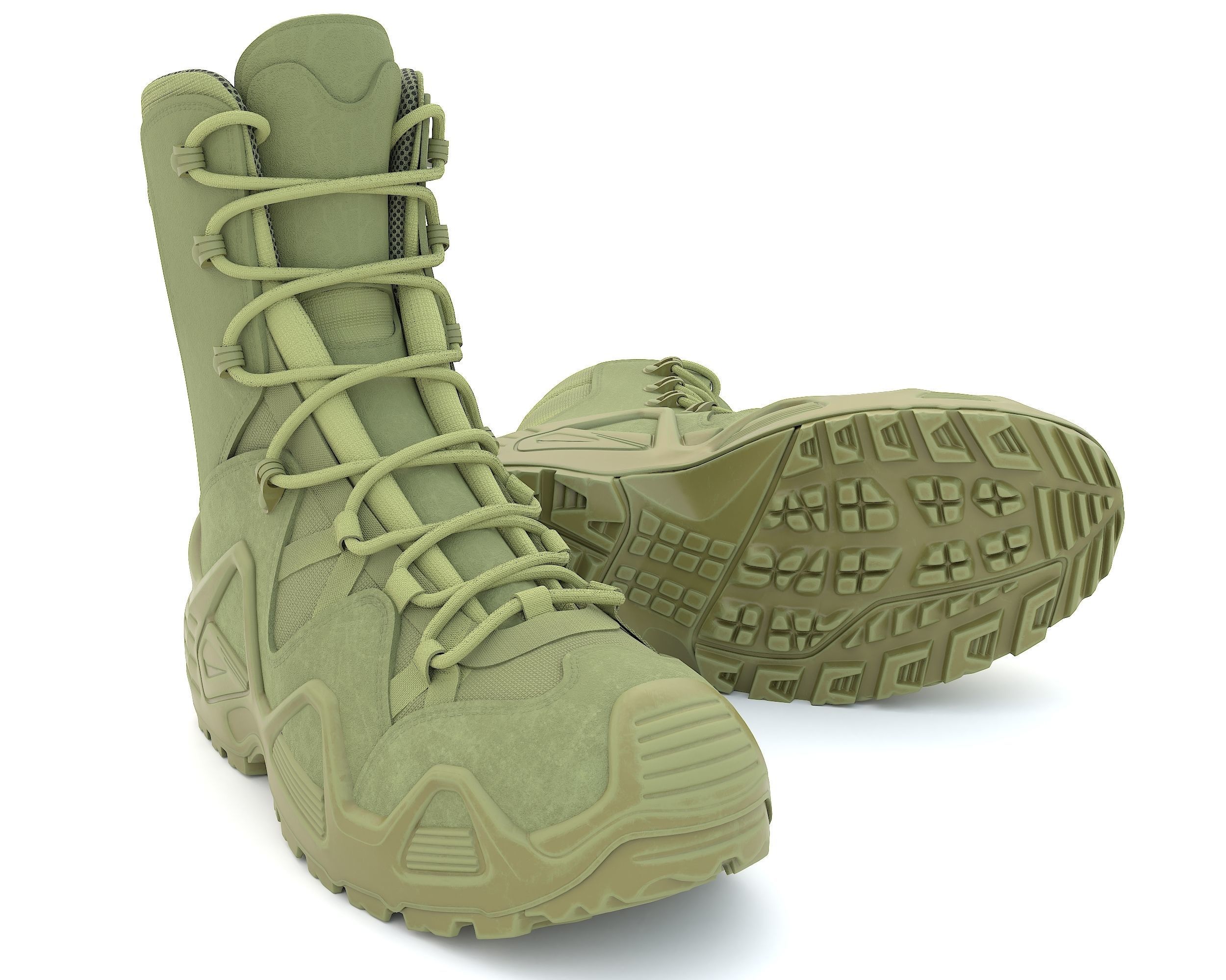 Boots military boot Low-poly 3D model_2
